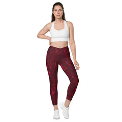 Floral Serenade Crossover Leggings With Pockets - Beyond T-shirts