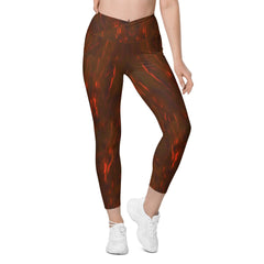 Botanical Melody Crossover Leggings With Pockets - Beyond T-shirts