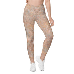 Mountain Peaks All-Over Print Crossover Leggings With Pockets - Beyond T-shirts