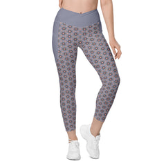 Oceanic Odyssey Crossover Leggings with Side Pocket