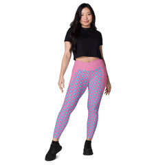 Harmony Houndstooth Crossover Leggings with Pockets