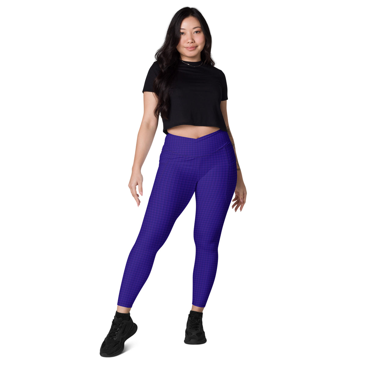 High Rise Jean Crossover Leggings with Pockets