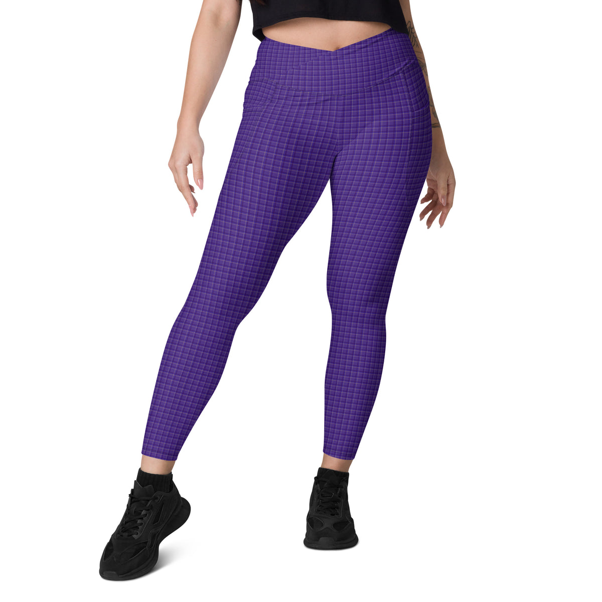 Vintage Vibe Crossover Leggings with Pockets