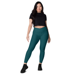 Capri Denim Crossover Leggings with Pockets