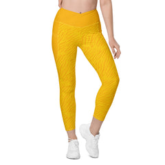 Jungle Jaguar Crossover Leggings with Pockets
