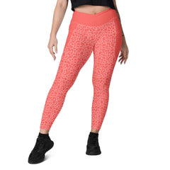 Flamingo Float Crossover Leggings with Pockets