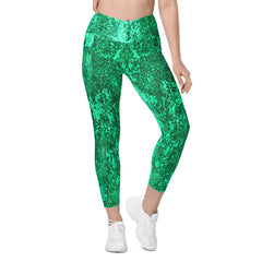 Antique Lace Crossover Leggings with Pockets