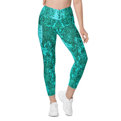 Rustic Floral Crossover Leggings with Pockets