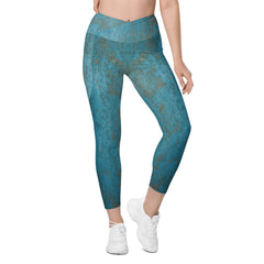 Parchment Paper Crossover Leggings with Pockets