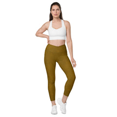 Metallic Marvel Crossover Leggings with Pockets