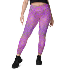 Velvet Bliss Texture Crossover Leggings with Pockets