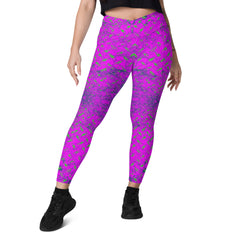 Velvet Venture Texture Crossover Leggings with Pockets