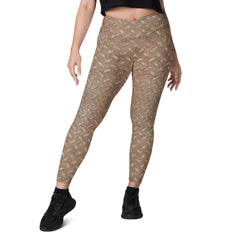 Microfiber Marathon Texture Crossover Leggings with Pockets