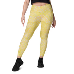 Velour Velocity Texture Crossover Leggings with Pockets