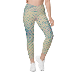 Chenille Circuit Texture Crossover Leggings with Pockets