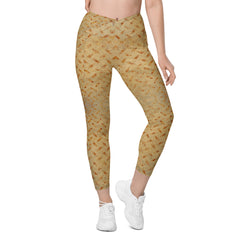 Diamond Dash Texture Crossover Leggings with Pockets