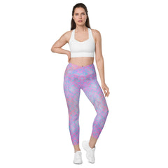 Honeycomb Hustle Texture Crossover Leggings with Pockets