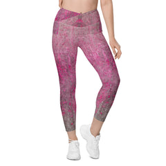 Velvet Touch Texture Crossover Leggings with Pockets