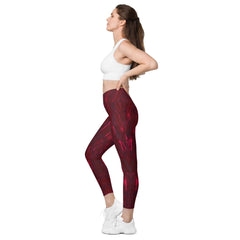 Floral Serenade Crossover Leggings With Pockets - Beyond T-shirts