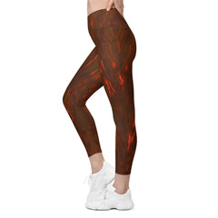 Botanical Melody Crossover Leggings With Pockets - Beyond T-shirts