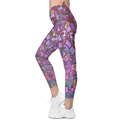 Blossom Bloom All-Over Print Crossover Leggings With Pockets - Beyond T-shirts