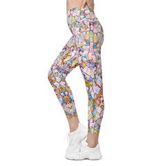 Desert Sands All-Over Print Crossover Leggings With Pockets - Beyond T-shirts