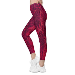 Patchwork Panache Crossover Leggings with Pockets