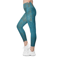 Parchment Paper Crossover Leggings with Pockets