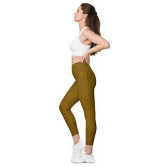 Metallic Marvel Crossover Leggings with Pockets