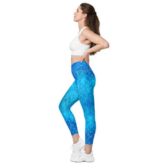 Waffle Weave Texture Crossover Leggings with Pockets