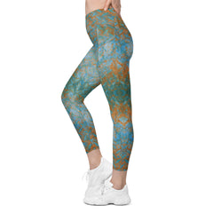 Linen Lunge Texture Crossover Leggings with Pockets