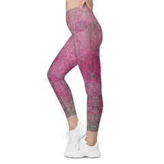 Velvet Touch Texture Crossover Leggings with Pockets