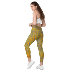 High-performance Yellow Crossover Leggings, combining comfort with style