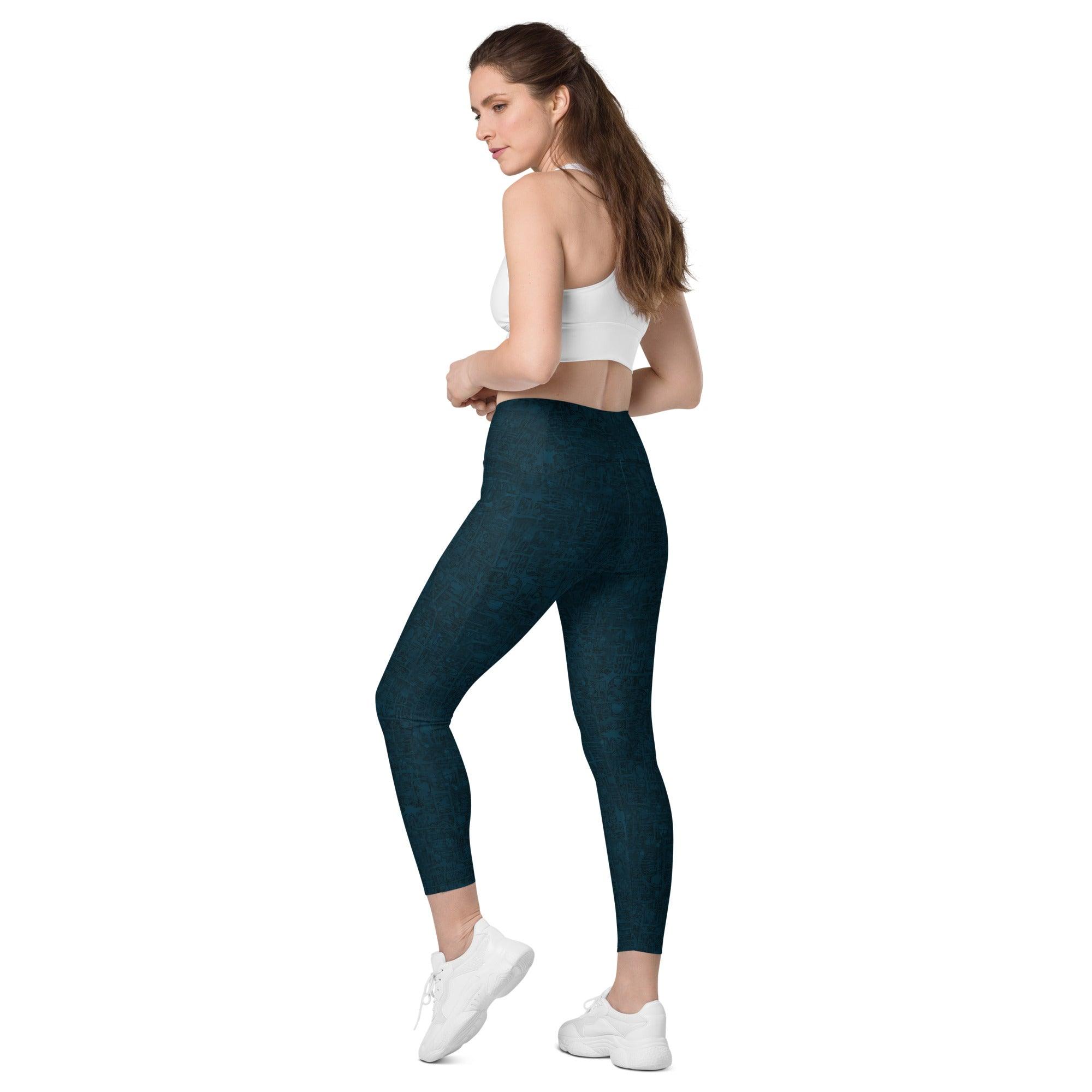 Sunrise Oasis Crossover Leggings With pockets - Beyond T-shirts