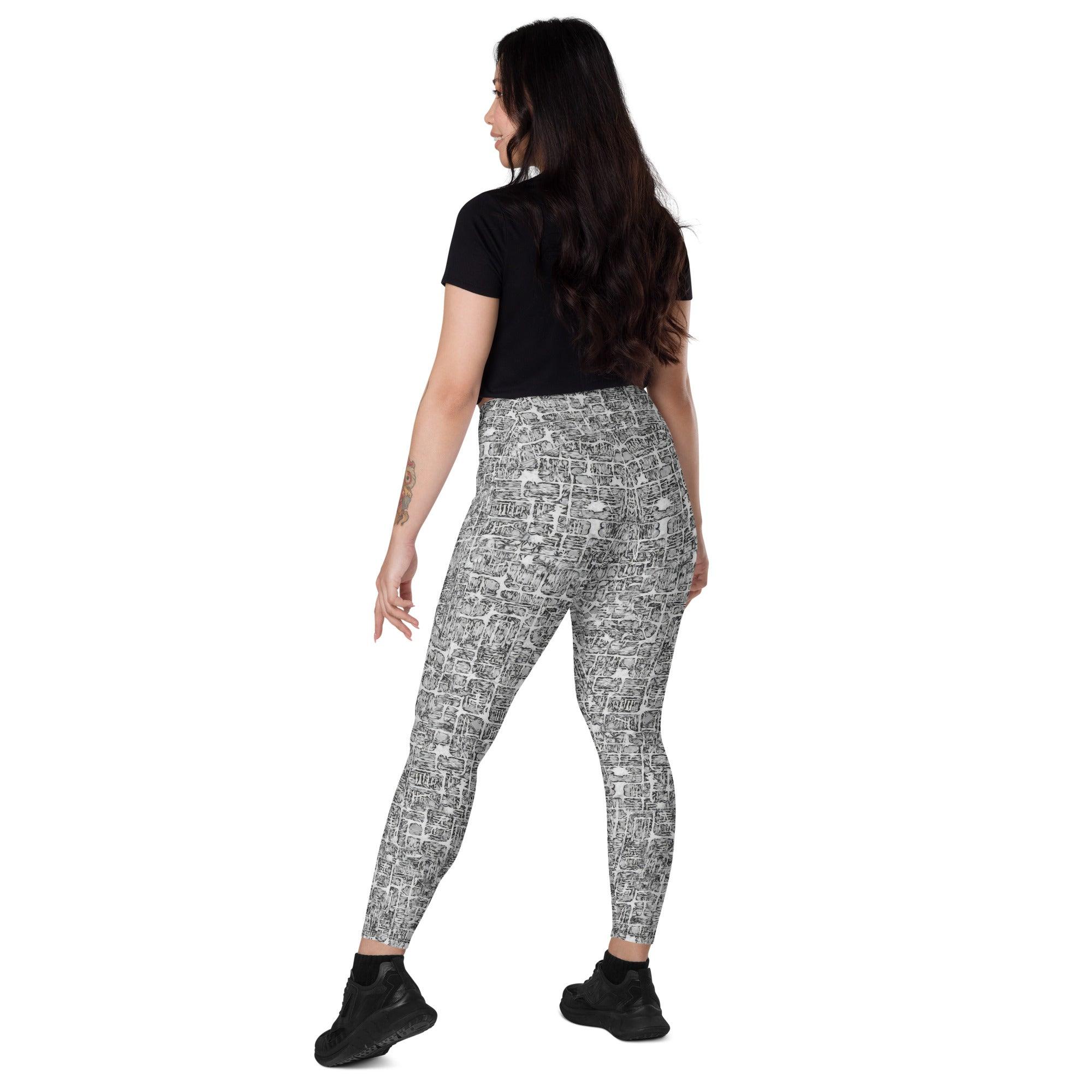 Meadow Dreams Crossover Leggings With pockets - Beyond T-shirts