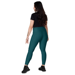 Capri Denim Crossover Leggings with Pockets