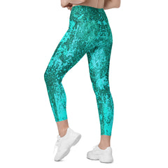 Rustic Floral Crossover Leggings with Pockets