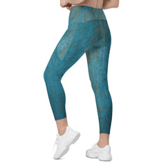 Parchment Paper Crossover Leggings with Pockets