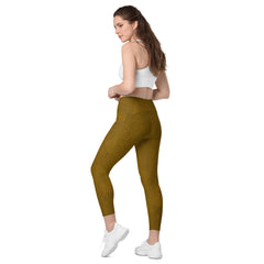 Metallic Marvel Crossover Leggings with Pockets