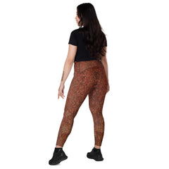 Bronze Bliss Crossover Leggings with Pockets