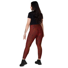 Modern Metallic Crossover Leggings with Pockets