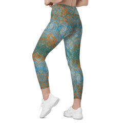 Linen Lunge Texture Crossover Leggings with Pockets