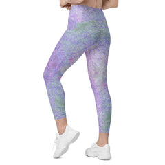 Satin Sprint Texture Crossover Leggings with Pockets