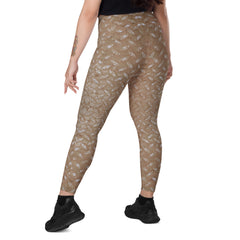 Microfiber Marathon Texture Crossover Leggings with Pockets