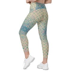 Chenille Circuit Texture Crossover Leggings with Pockets