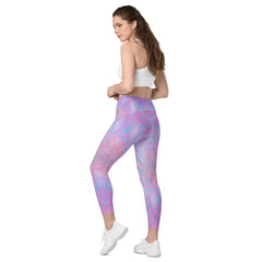 Honeycomb Hustle Texture Crossover Leggings with Pockets