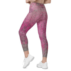 Velvet Touch Texture Crossover Leggings with Pockets