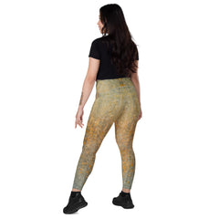 Bamboo Bound Texture Crossover Leggings with Pockets