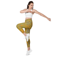 Fashion-forward Yellow Crossover Leggings for a standout gym look