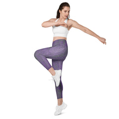 Knit Pattern Crossover Leggings with Pockets